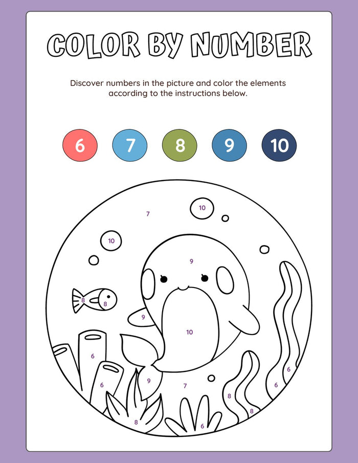 A colour-by-number page from the bundle